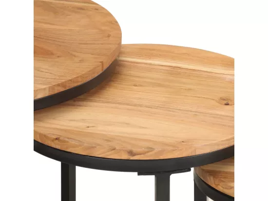 Tables d'appoint 3 pièces Bois d'acacia solide