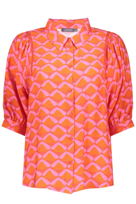 Geisha oranje dames blouse