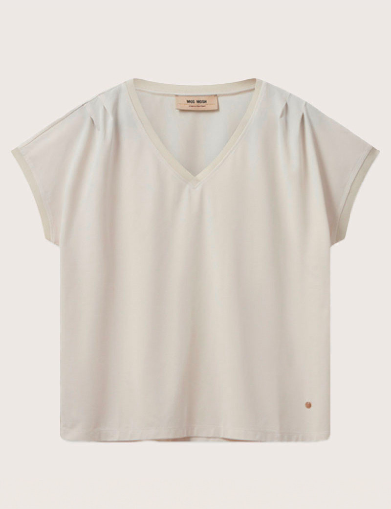 MOS MOSH T-SHIRT FEMME COL TEKIS ECRU