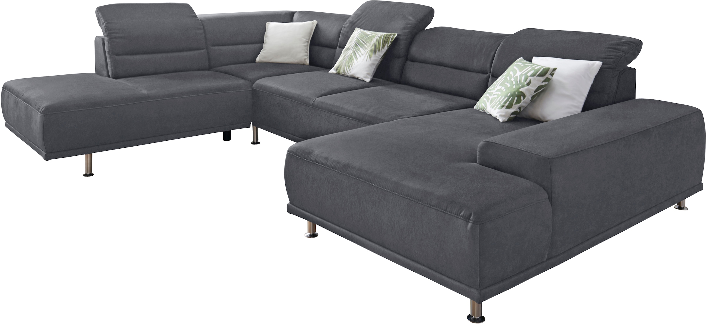 sit&more Wohnlandschaft »Mariola U-Form« mit Federkern, inklusive Kopfteil- und Sitztiefenverstellung