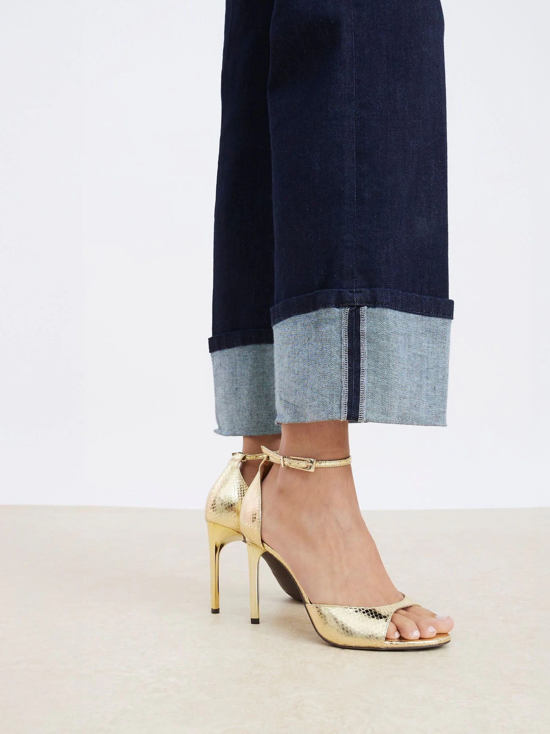 Goud - River Island Closed Back Heeled Sandals