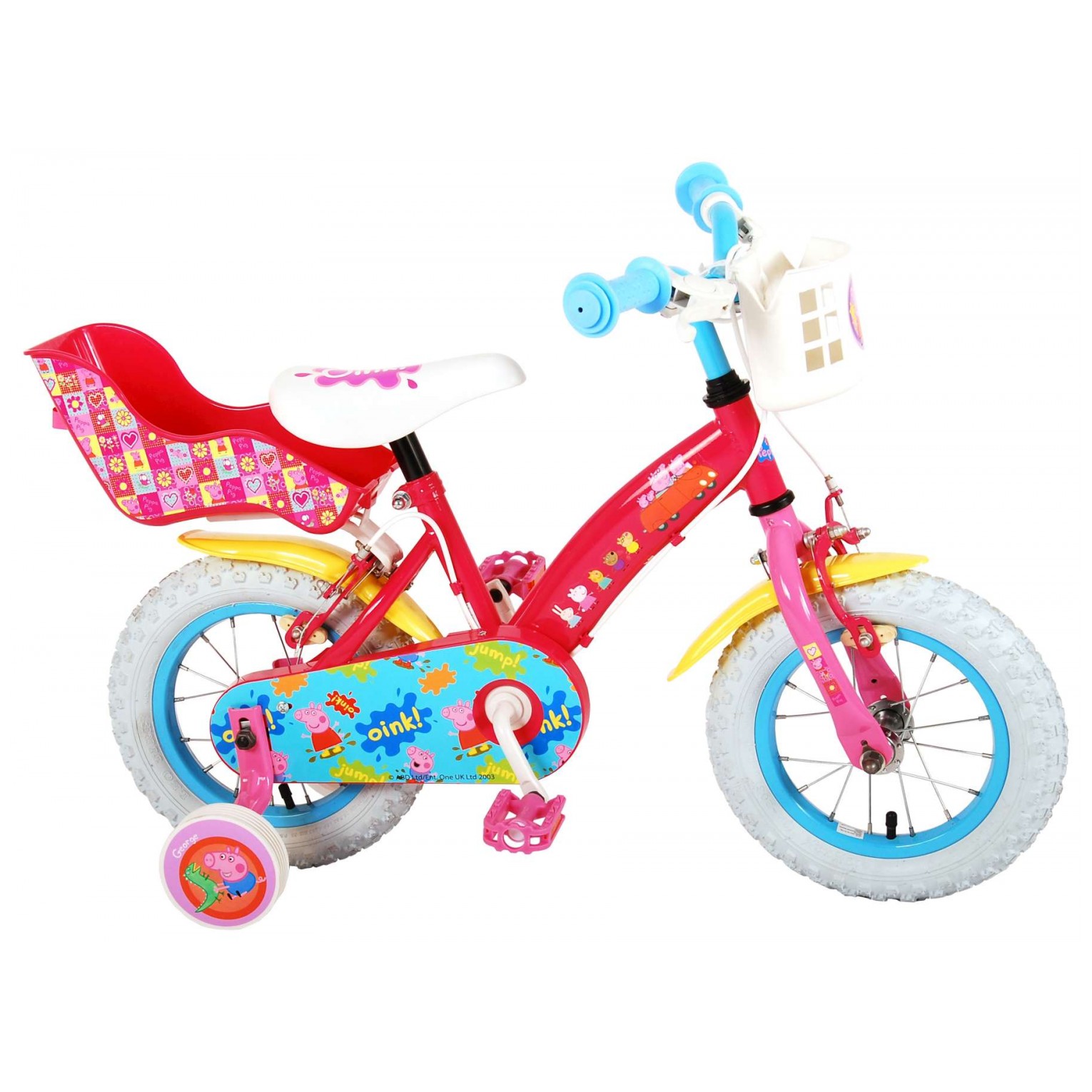 Peppa Pig Fiets - 12 inch - Roze - 2 Handremmen