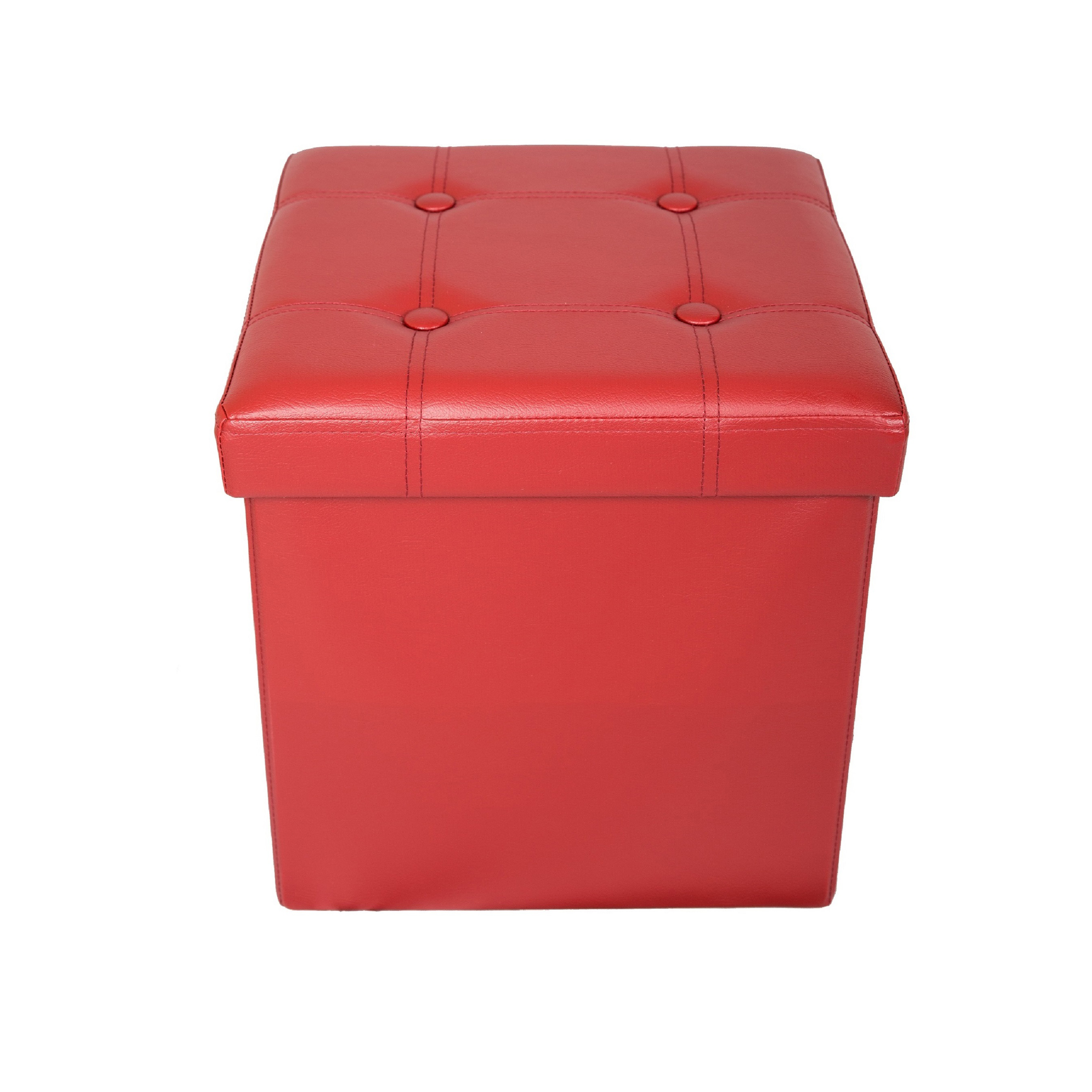 Sitzwürfel Leder BEN rot