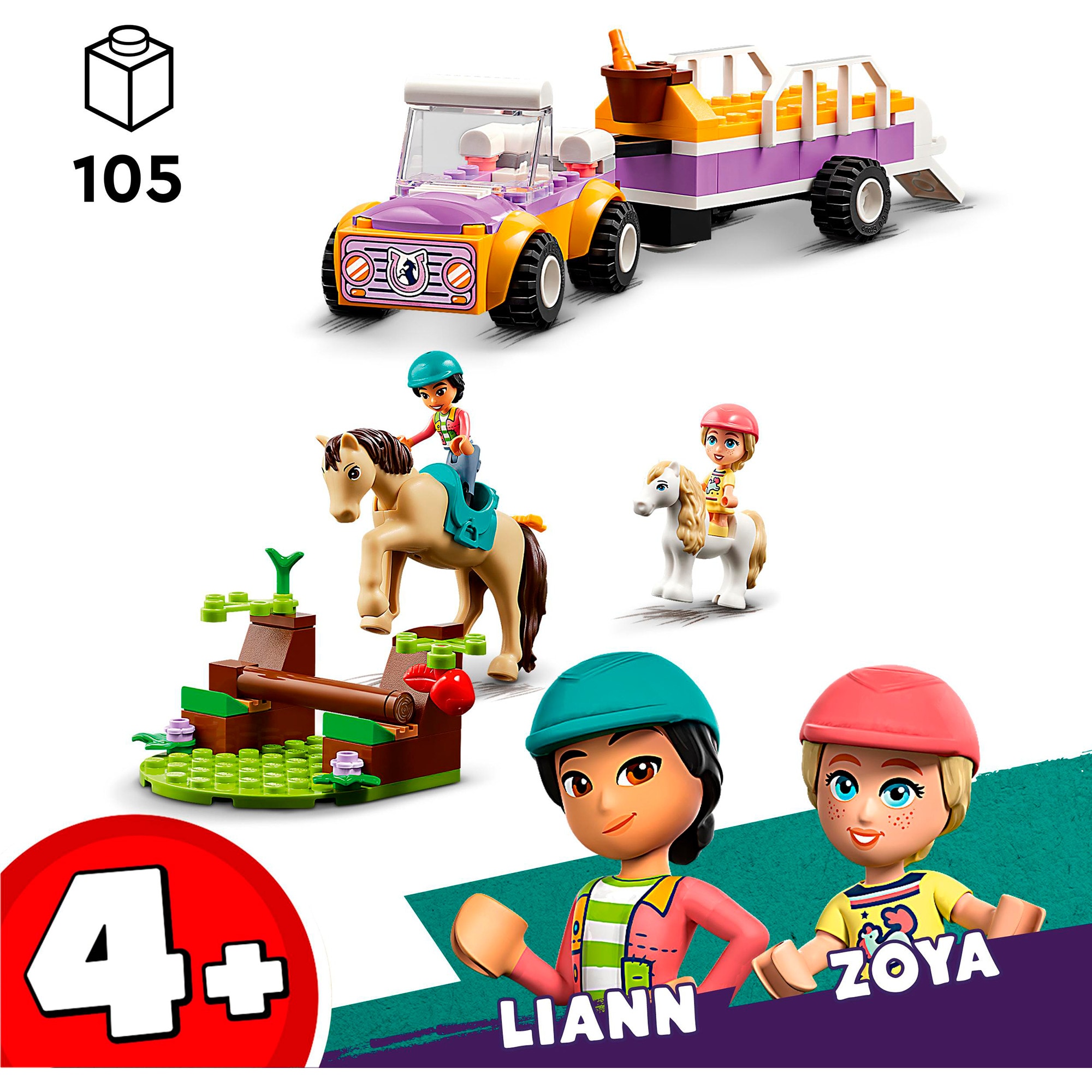 LEGO Konstruktionsspielzeug Friends Pferde- und Pony-Anhänger