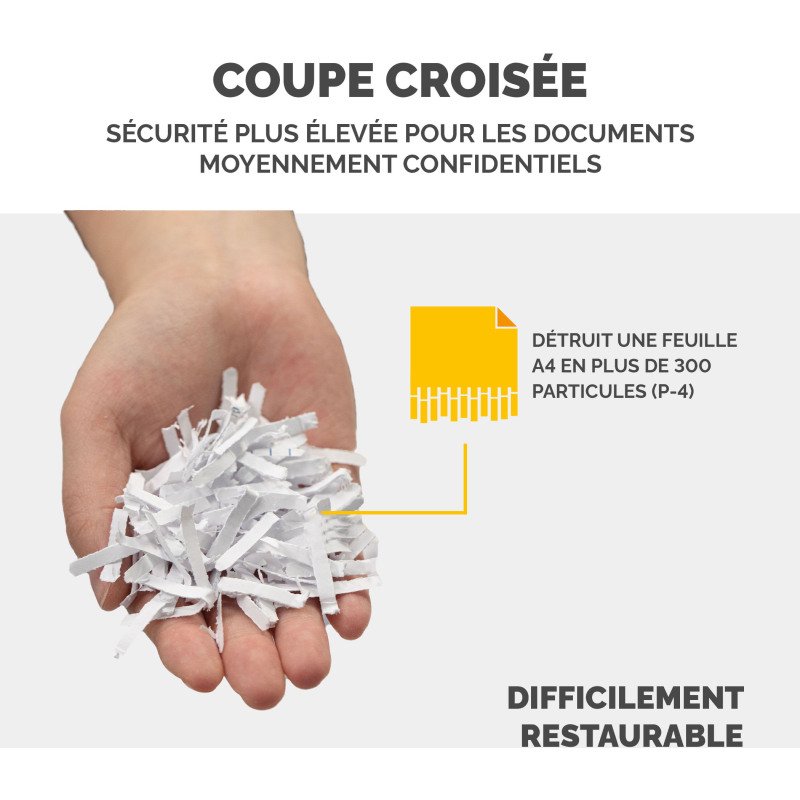 Destructeur Fellowes AutoMax 550C - coupe croisée