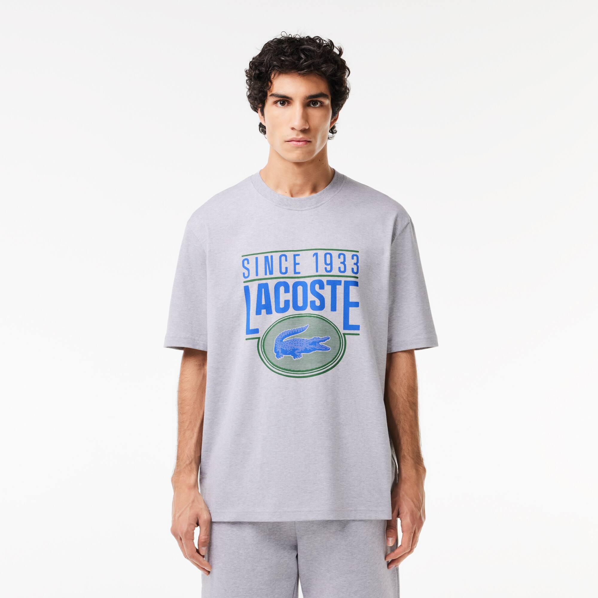 T-Shirt aus Baumwolljersey mit Aufdruck T-Shirts - Grau - Lacoste - Herren
