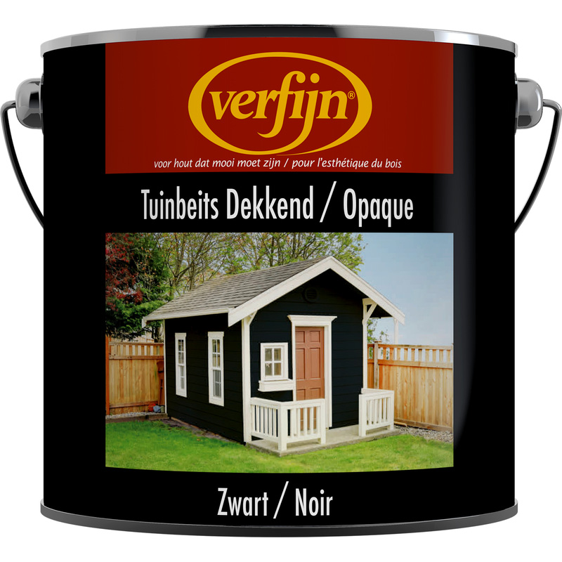 Verfijn Tuin- & Steigerhoutbeits Dekkend 2,5L zwart