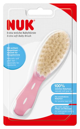 NUK extraweiche Babybürste 100% echtes Ziegenhaar