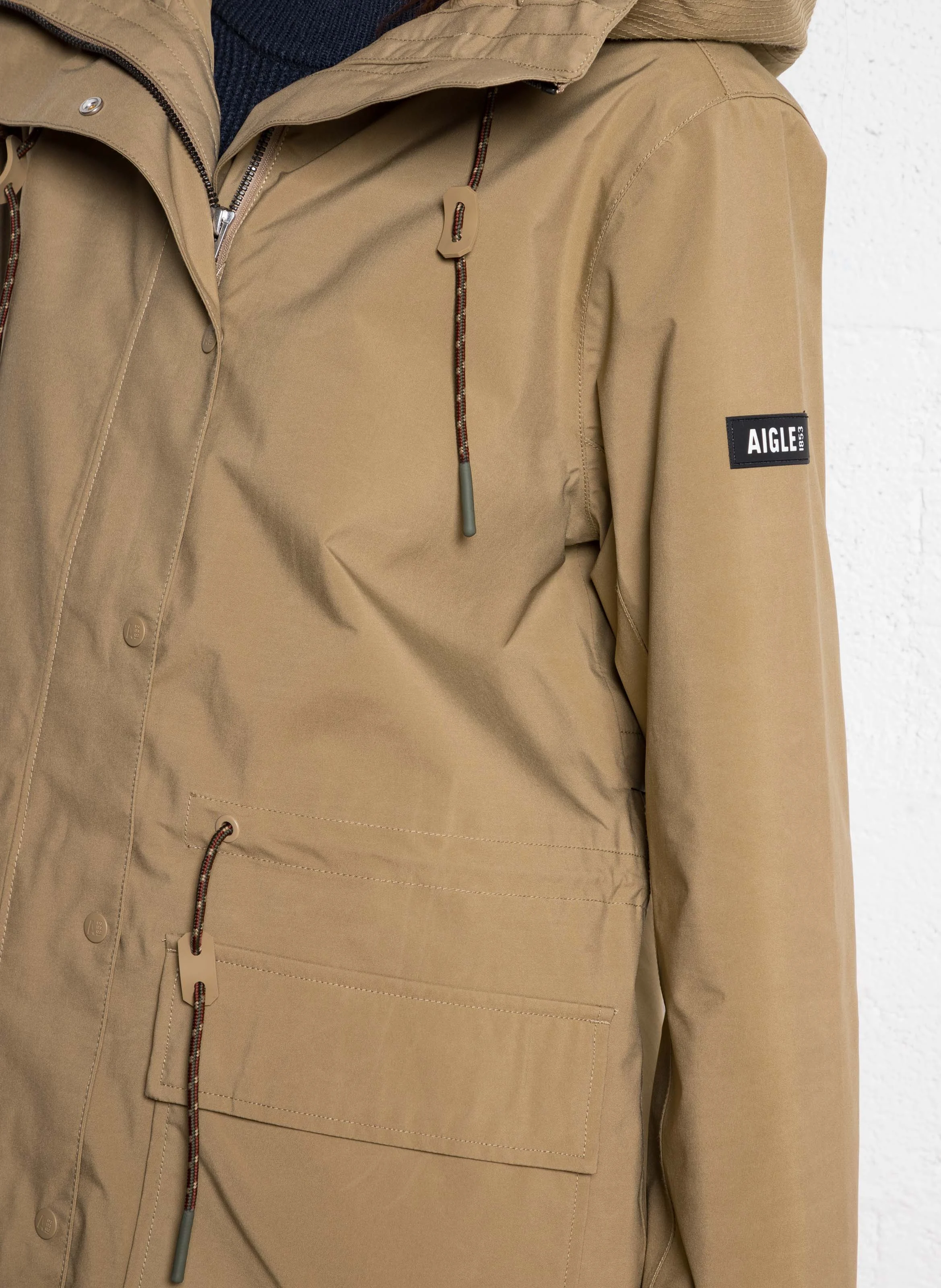 Parka longue à capuche | Beige