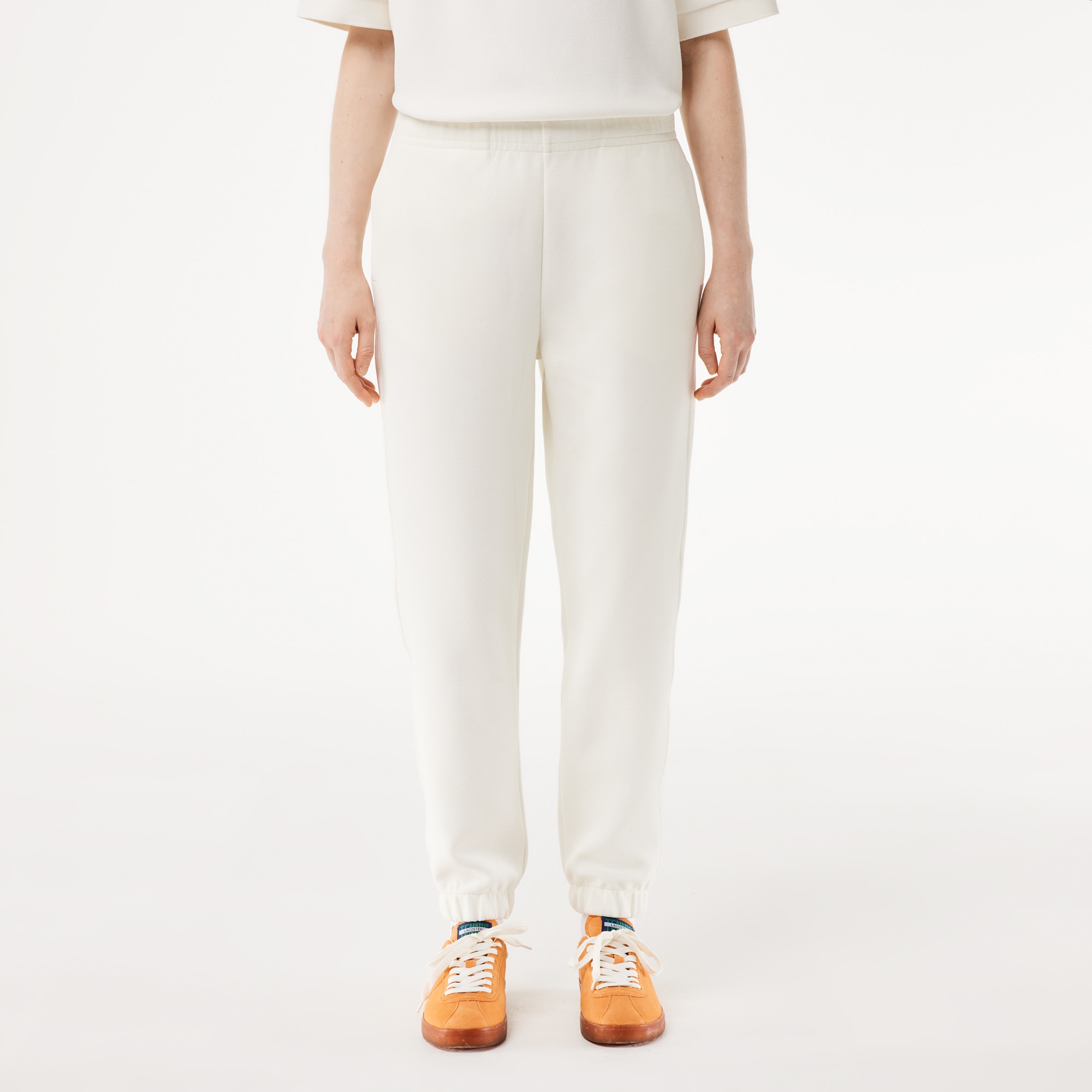 Pantalon de jogging Jogger en coton mélangé uni Pantalons de survêtement - Blanc - Lacoste - Femme