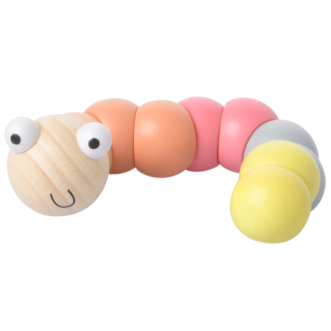 Topomini Baby Greifling Raupe aus Holz rosa / bunt
