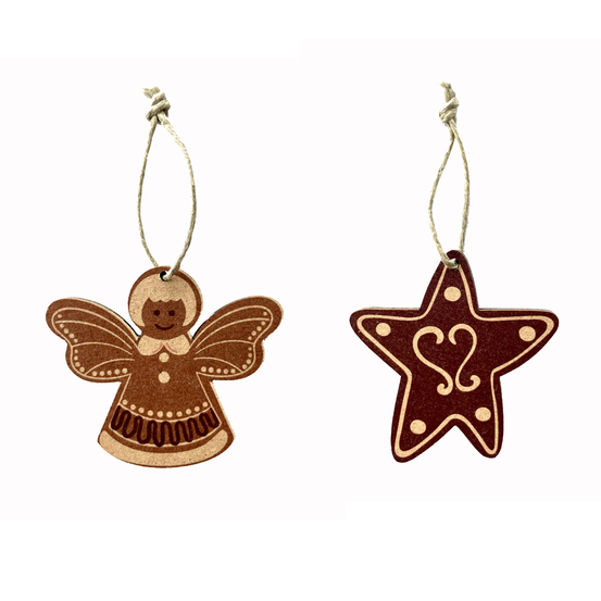 Suspension en bois DIY thème Noël gourmand 2 H.6,2 cm - x12