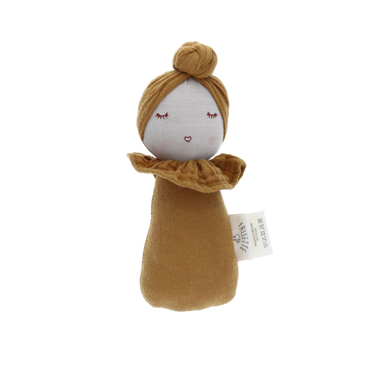 Poupée hochet culbuto Chignon moutarde Frisette