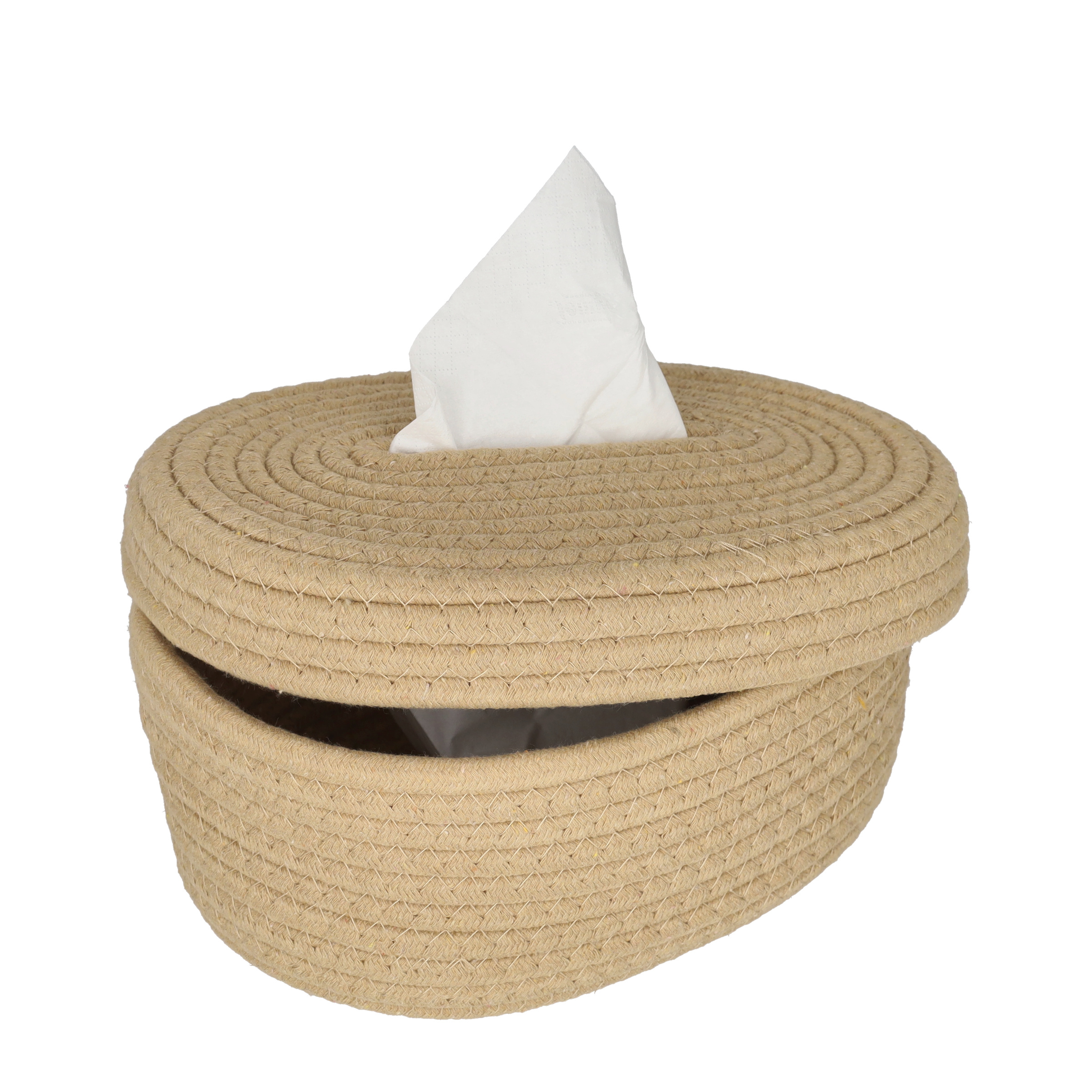(23x9cm) Baumwollseil Taschentuch Spender Boho Nastuch Dispenser Hygge Lifestyle Kosmetik Tuch Aufbewahrungs Box - Braun