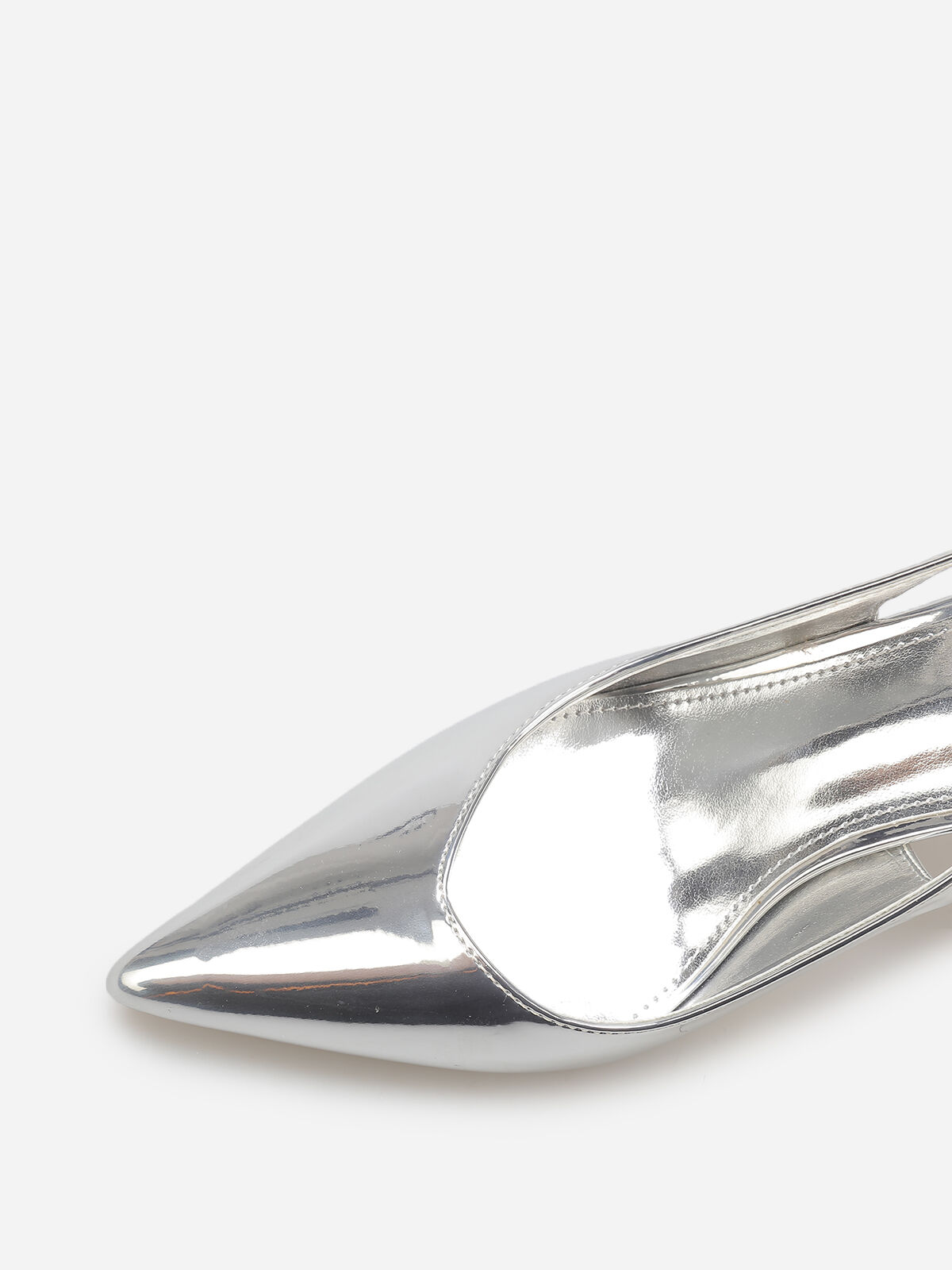 Escarpins slingback vernis- Argenté