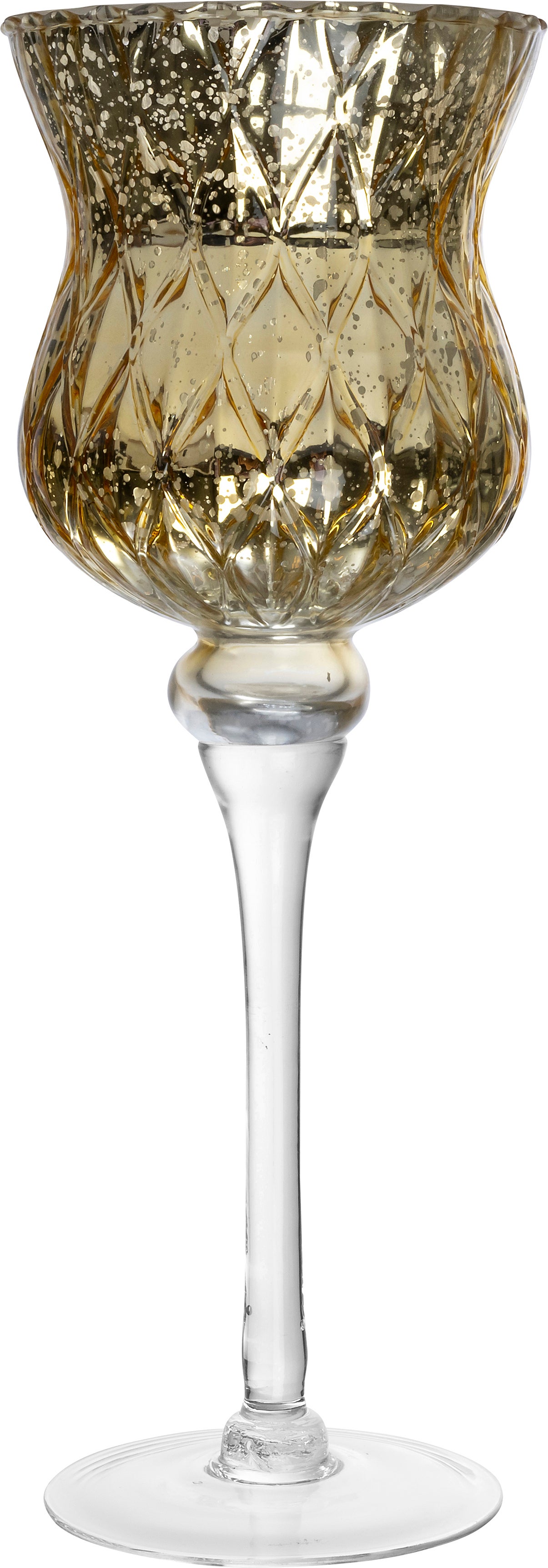 Intratuin waxinelichthouder Fleur goud D 12,5 H 35 cm