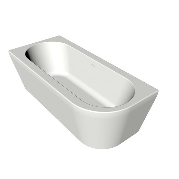 Xenz Charley half vrijstaand bad acryl 180x80x60cm links wit mat met badvulcombinatie wit mat