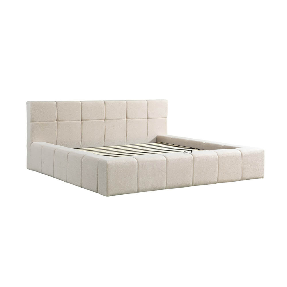 HOME DELUXE Gala Bedframe met Opbergruimte & LED - 200x200 cm - Beige