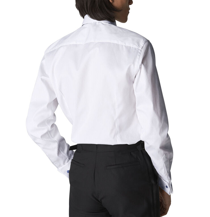 ETON White Striped Satin Tuxedo Shirt - Contemporary Fit Hvid