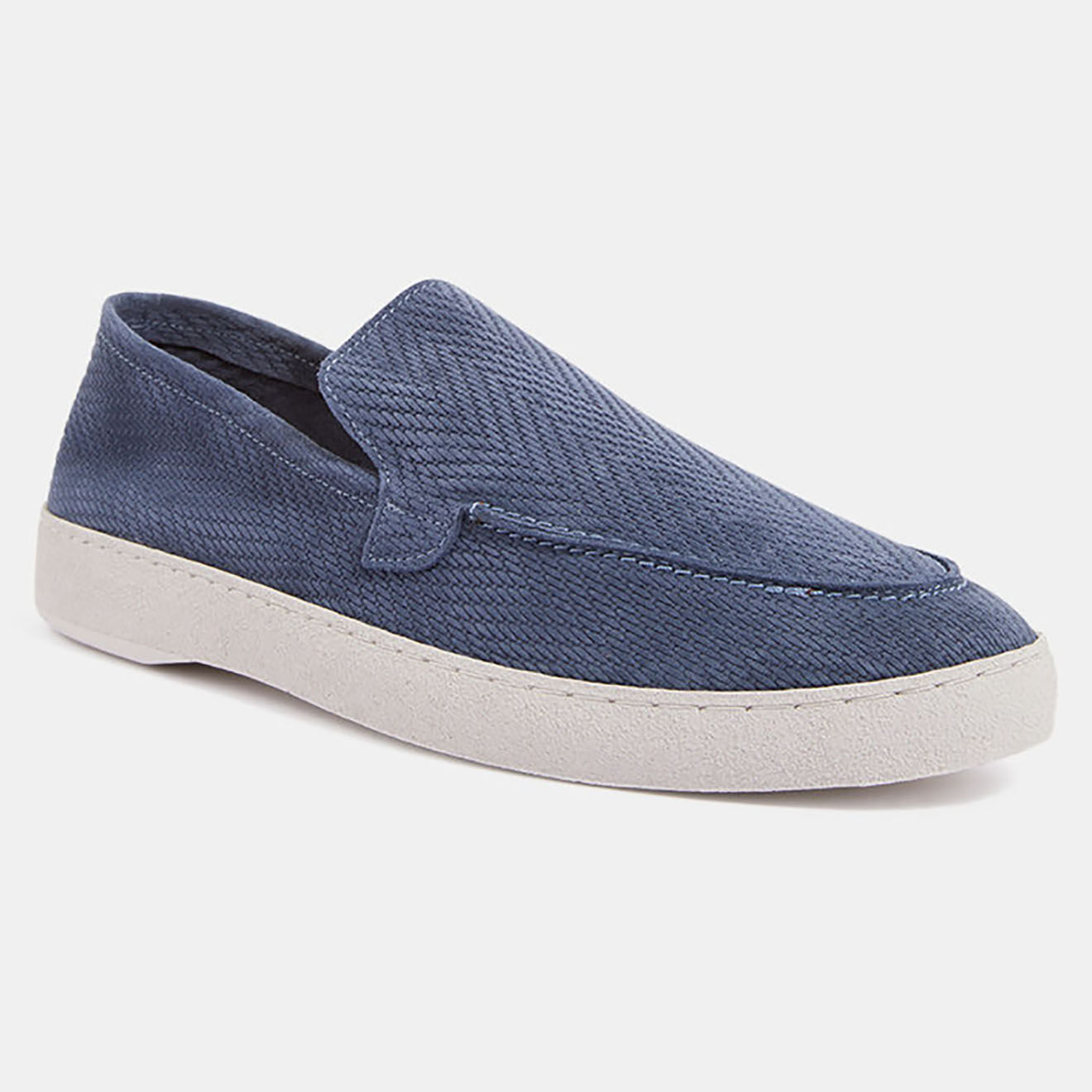 Comptoir GL Mocassins en Velours de Cuir embossés bleu jean