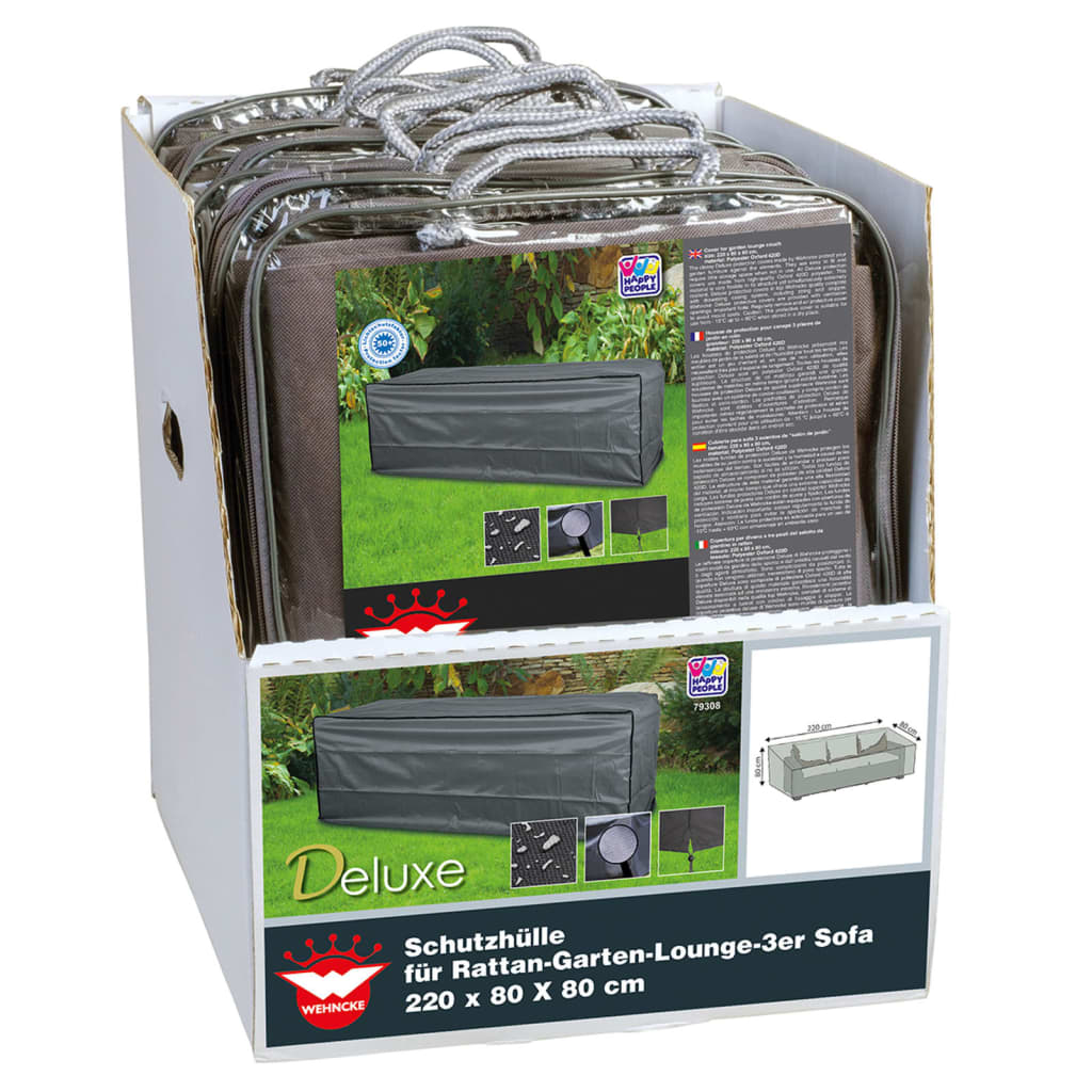 Housse pour salon de jardin deluxe 220x80x80 cm gris