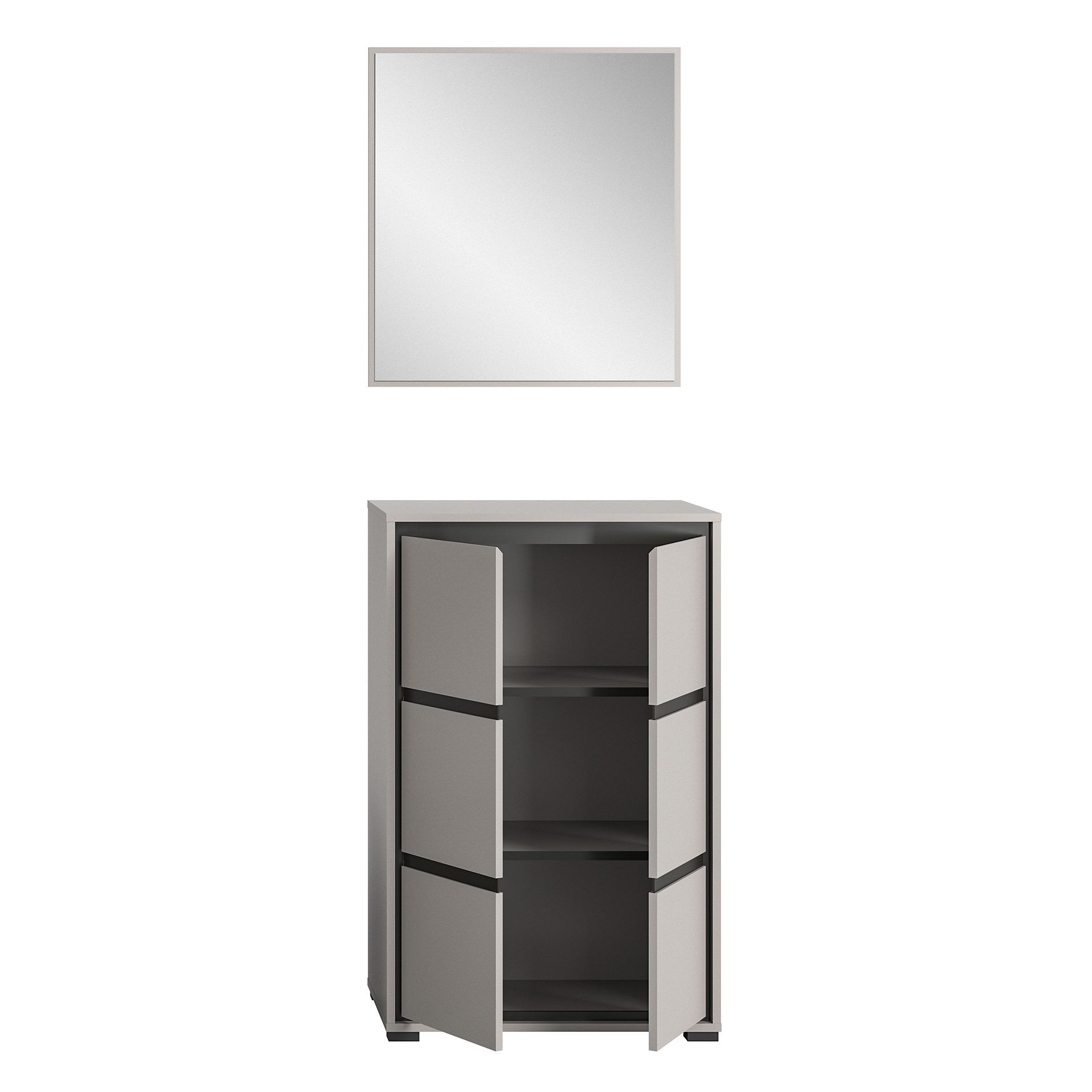 2-teiliges Set Garderobe JARU - grau-schwarz