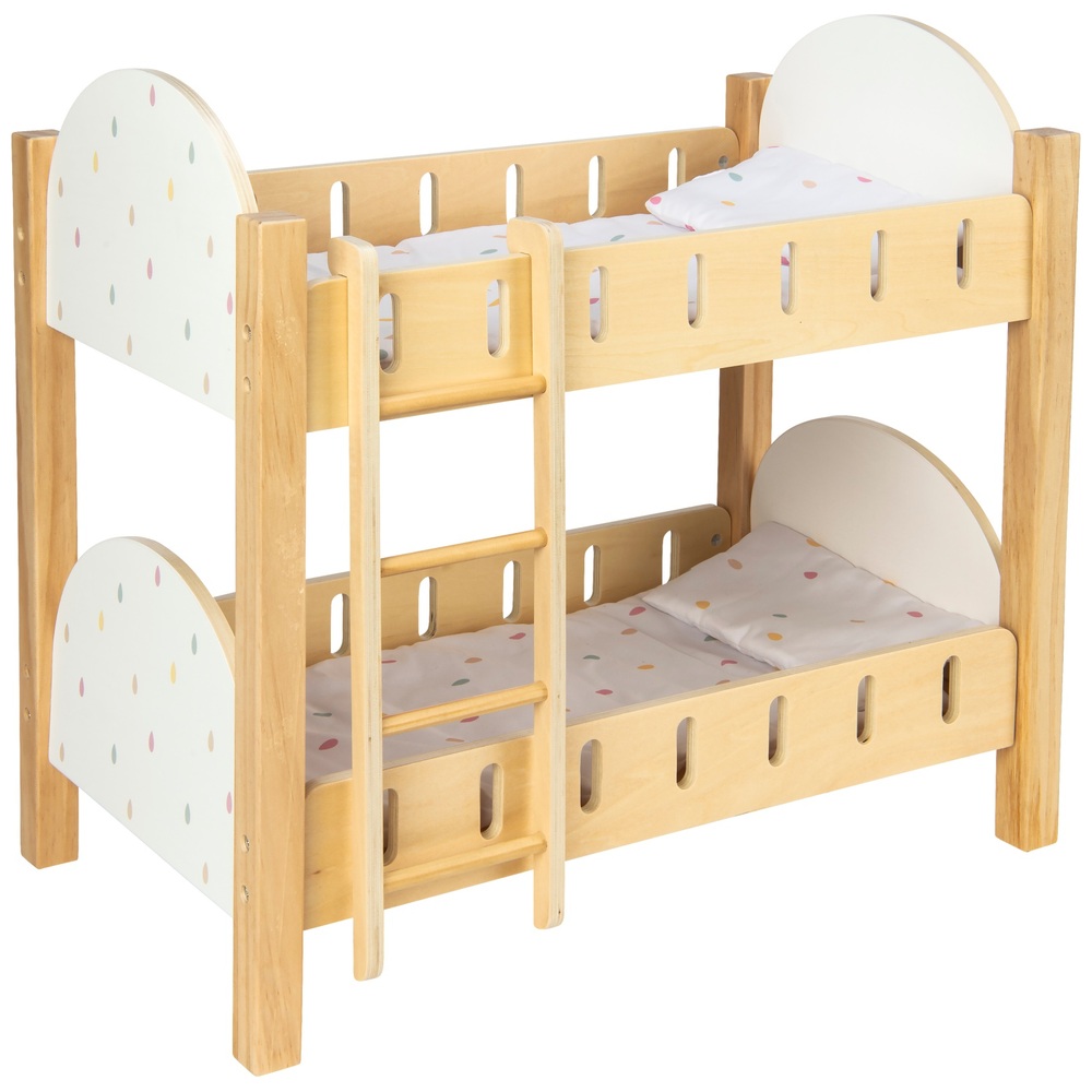 Dimples Puppen-Etagenbett aus Holz in Tropfenform