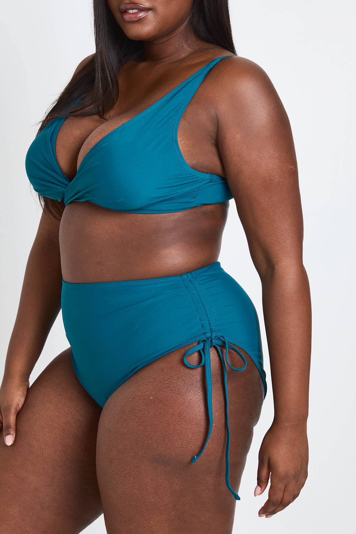 boohoo Bas De Maillot De Bain Grande Taille Essentiels Taille Haute Gainant