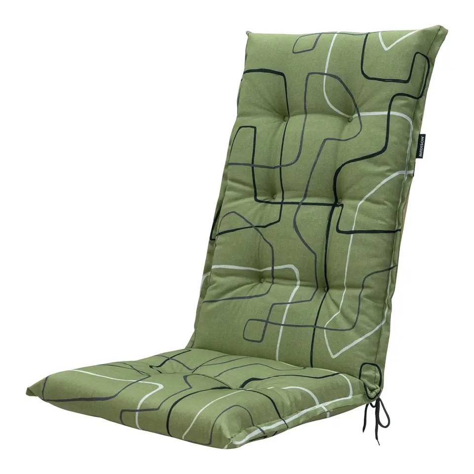 Madison - Tuinstoelkussen Hoge Rug Joah sage - Ca. 123x50 cm - Set van 4