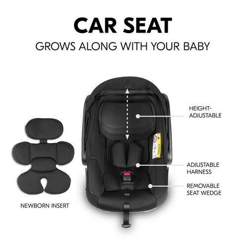 Siège auto Gr0+ Drive N Care Set (coque + base) Black - HAUCK