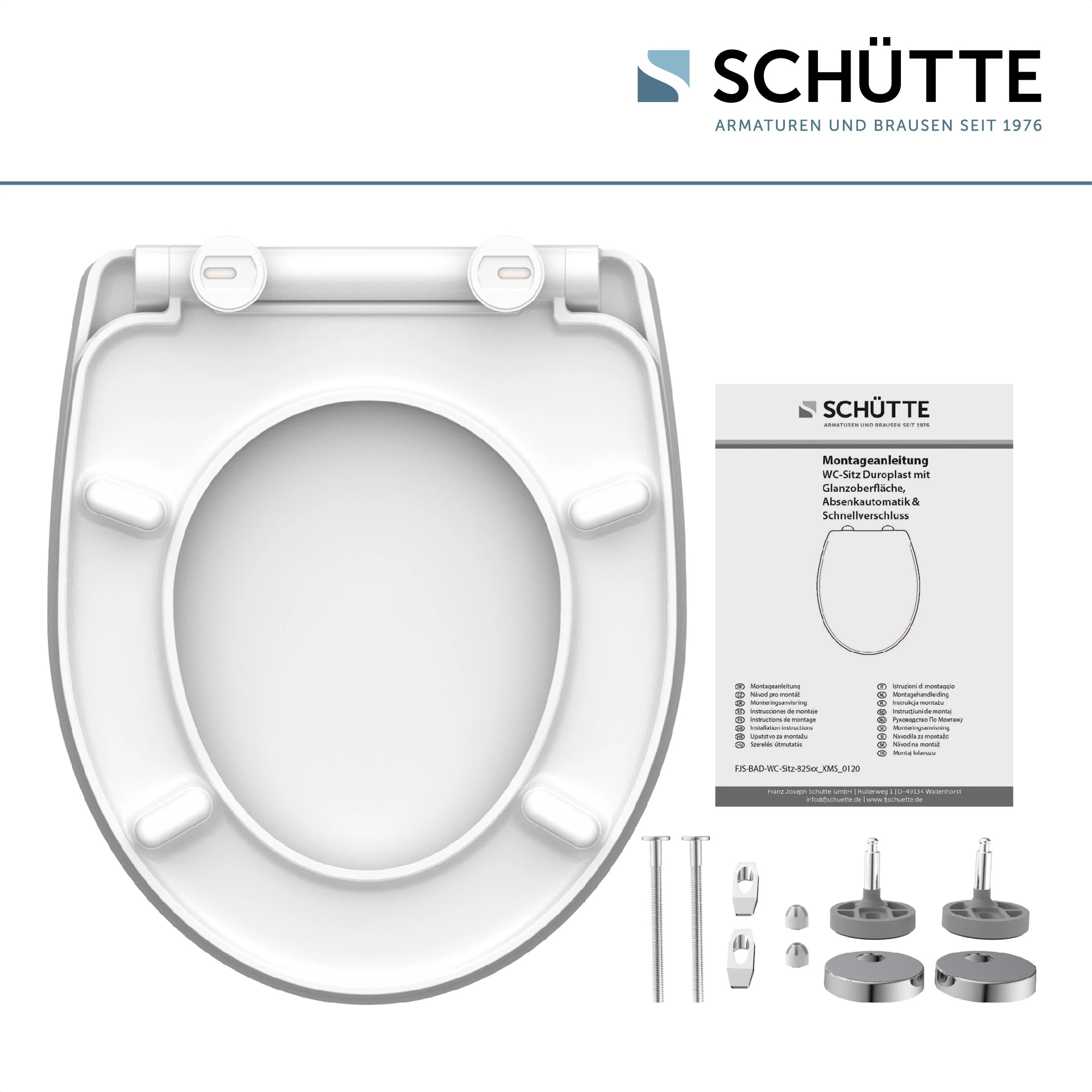 Schütte Duroplast HG WC Sitz ICEBERG, Hochglänzend mit Absenkautomatik und Schnellverschluss