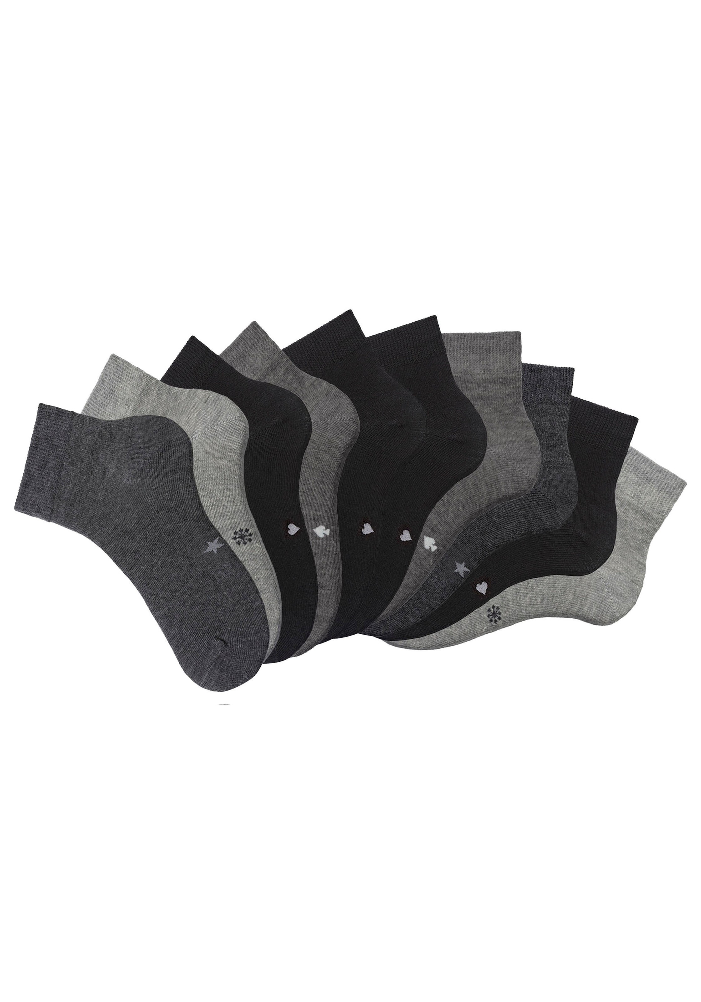 H.I.S Kurzsocken Packung, 10 Paar tlg. mit eingestrickten Symbolen