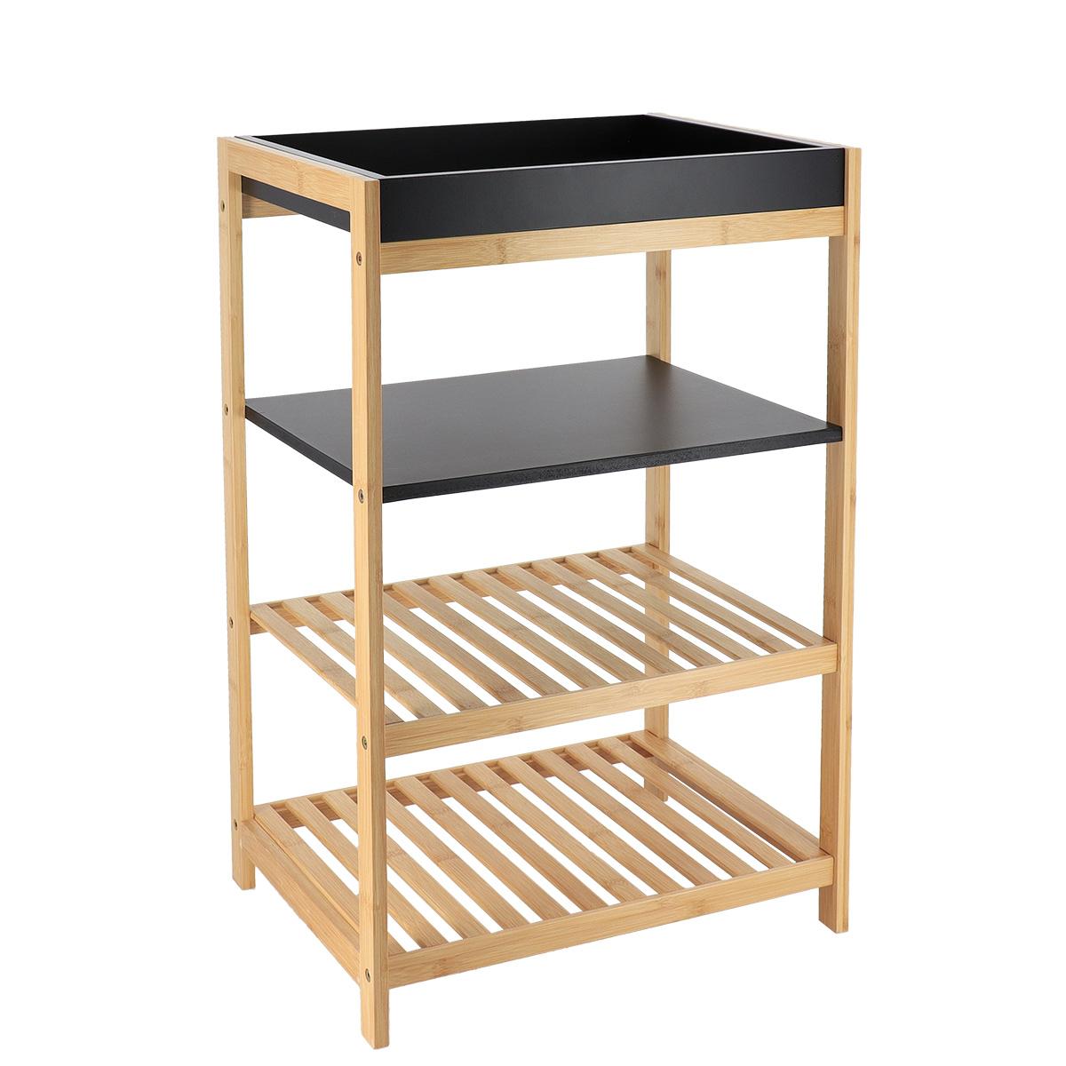 MEUBLE BAMBOU 4 ETAGERES NOIR BAMBOU