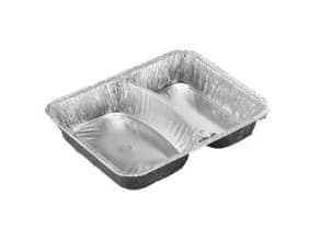 Alubakke 2-rum 495/645 ml 227x178x39 mm,100 stk/pk