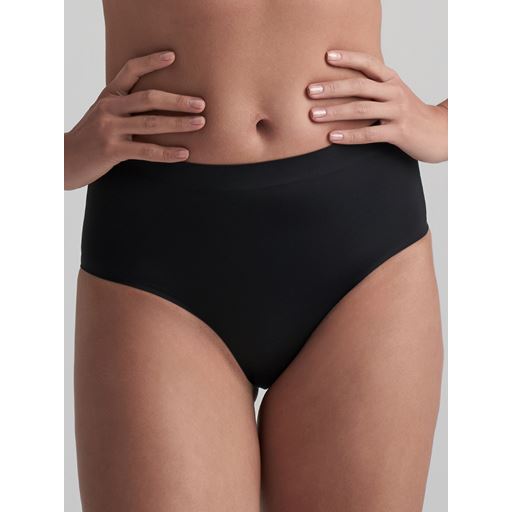 Bye Bra Invisible Mid Waist Brief, Black, XXL