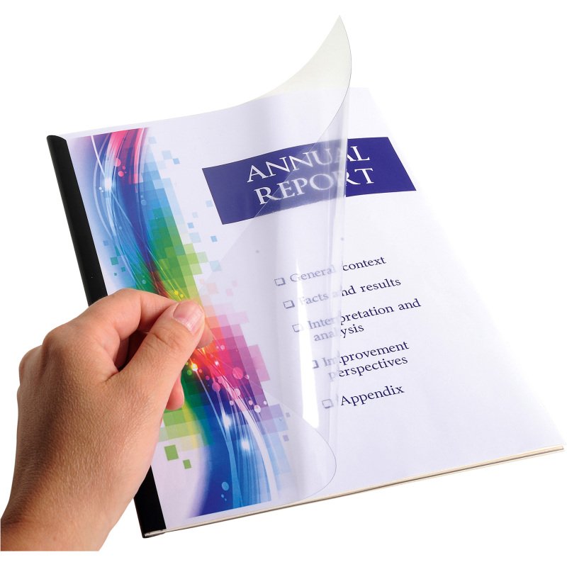 Couverture de reliure Exacompta PVC 15/100 transparente incolore A4 - Paquet de 100