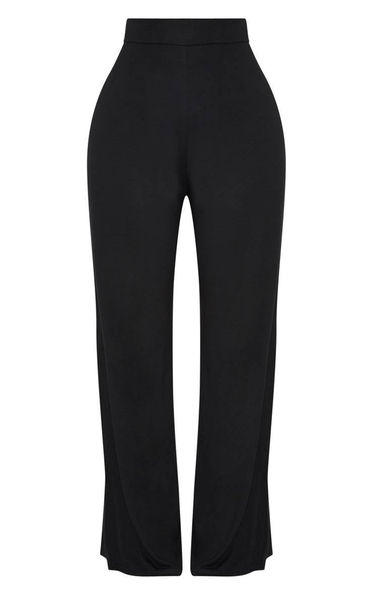 Noir Pantalon Large En Jersey Shape
