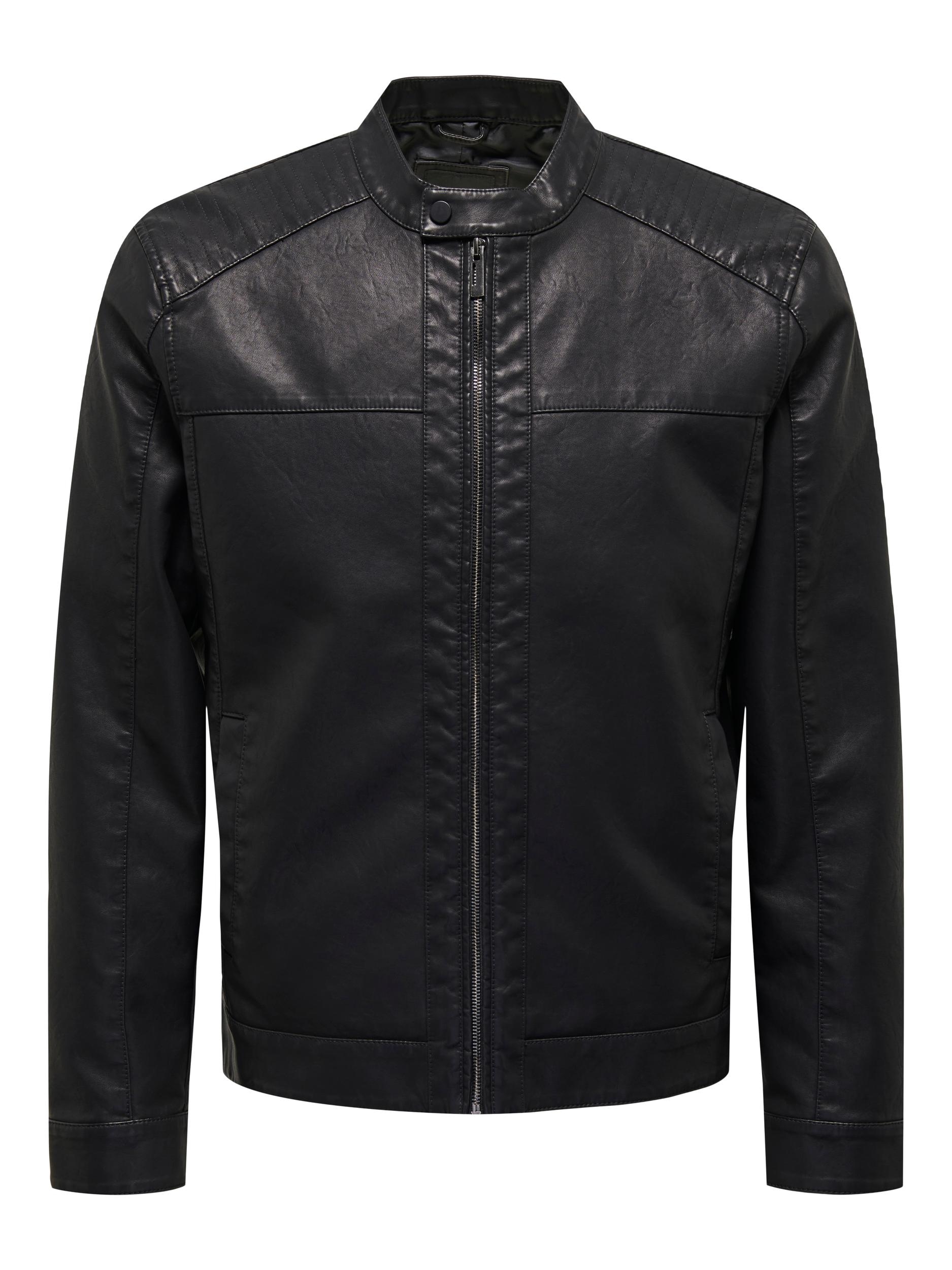 ONLY & SONS Bikerjacke »MIKE PU RACER JACKET« ohne Kapuze