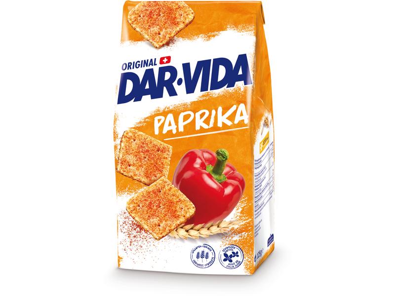 DAR-VIDA Snack Paprika 125 g Hochwertige Mini-Crackers aus der Schweiz