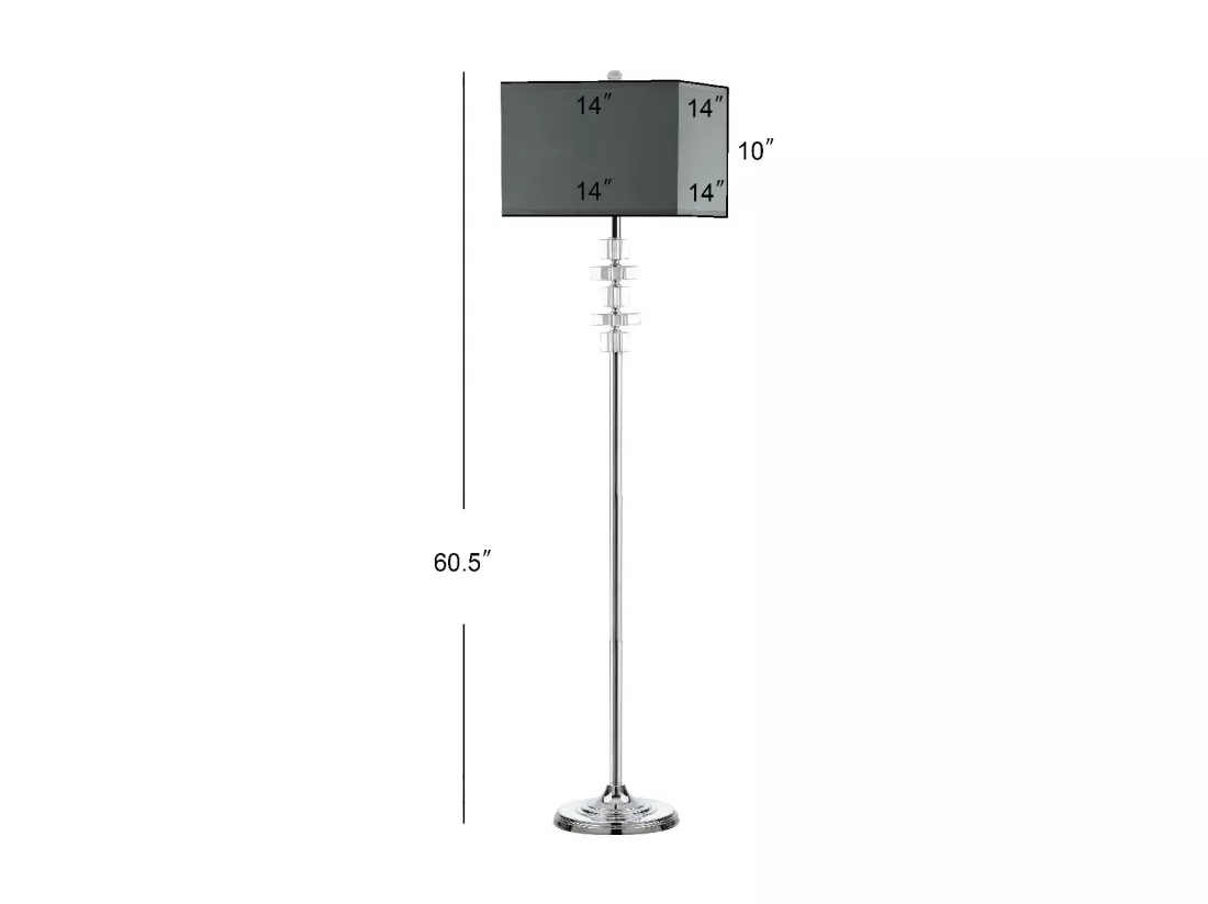 Lampadaire Transparent et chrome 36 X 36 X 153.03 cm - Yvette