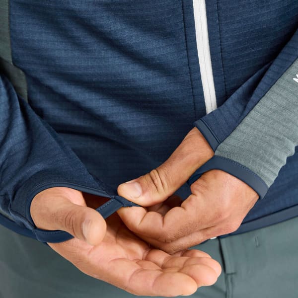 Veste polaire randonnée ORTOVOX FLEECE LIGHT GRID HOODED JKT DEEP OCEAN