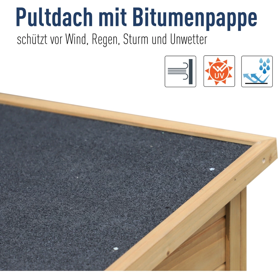 Outsunny Geräteschrank mit Lamellentüren natur