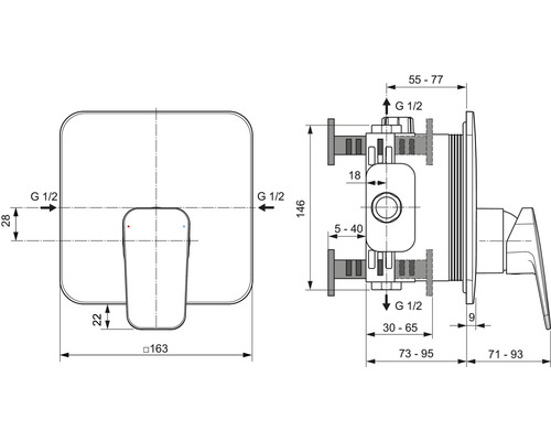 Ideal Standard inbouwdouchekraan CERAPLAN zijdezwart mat BD254XG