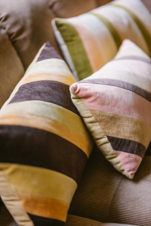 HKliving Striped velvet kussen 50x30 Speakeasy