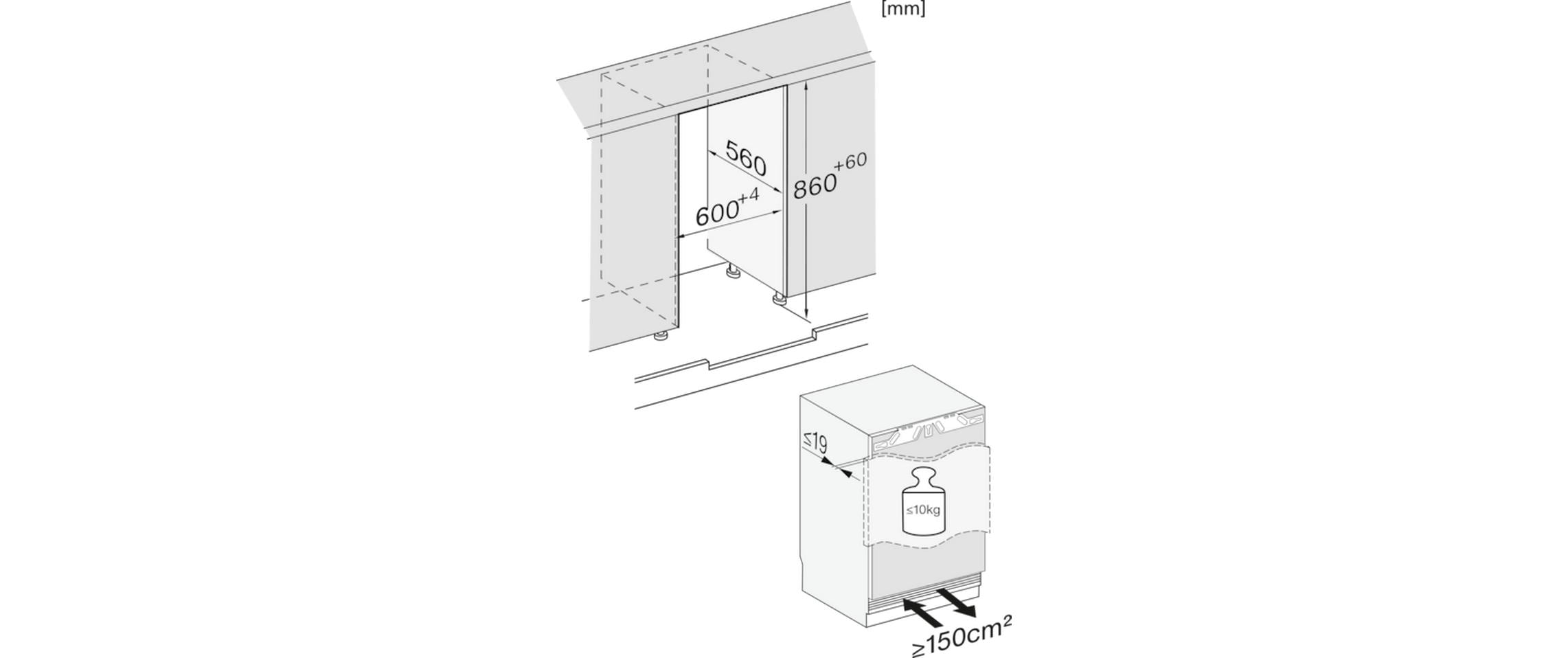 Einbaukühlschrank KU 7135 C Rechts/Wechselbar<br>Unterbau-Kühlschrank