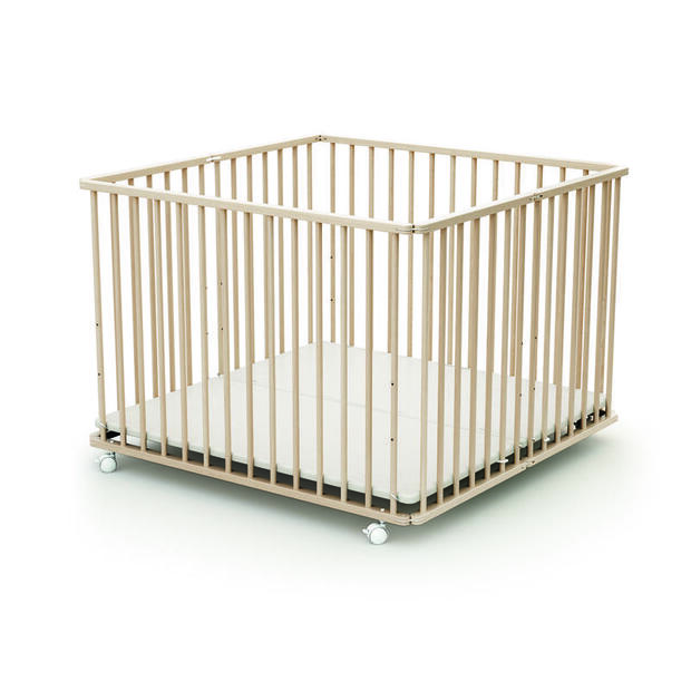 Parc bois pliant HEGOA 3 Brut - BEBE9 ESSENTIEL