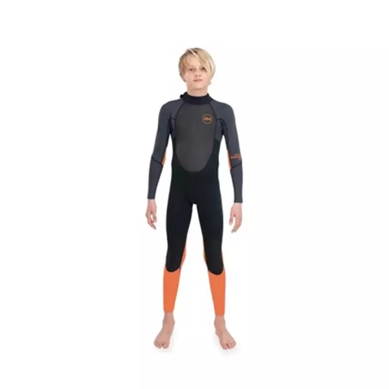 Combinaison intégrale junior DAKINE Quantum Back Zip 3/2 Flatlock Black/Orange