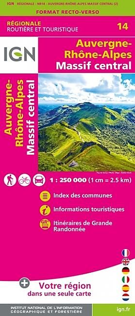 IGN - NR14 AUVERGNE R ALPES M CENTRAL RECTO VERSO