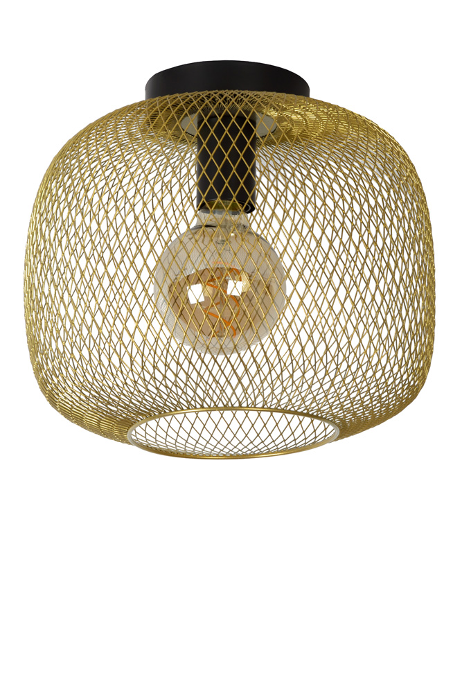 Lucide Mesh plafondlamp 30cm 1x E27 goud mat