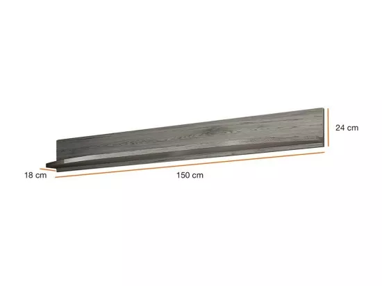 Étagère design NOUK – 150 cm – Effet chêne San Remo – Rangement mural moderne